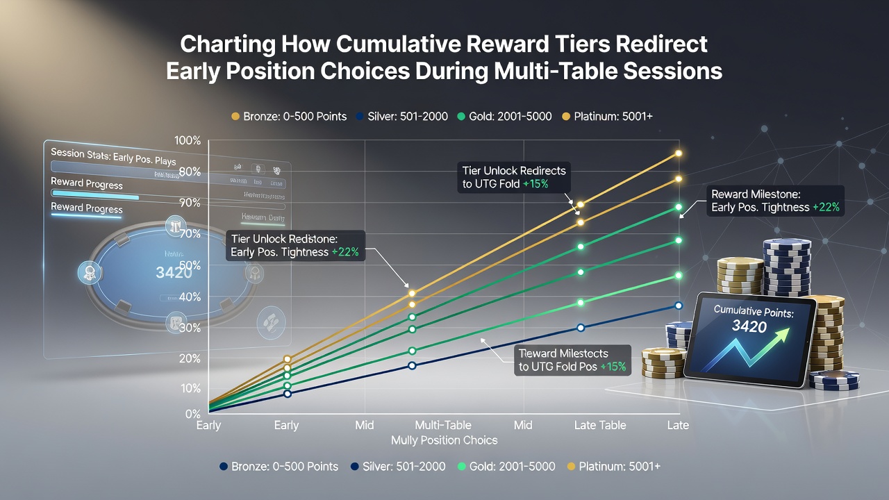 Grafik veranschaulicht Positionswechsel und Belohnungsfortschritt während Multi-Table-Poker-Sessions