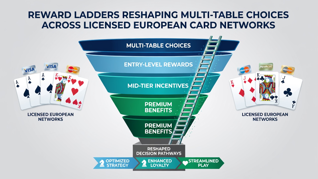Visualisierung von Multi-Table-Sessions und gestaffelten Anreizen in europäischen Kartenspielnetzwerken